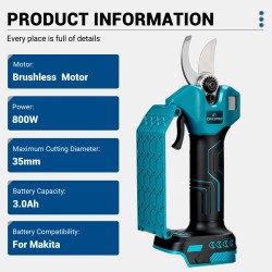 Drillpro 21V 800W sähköiset oksasakset 35mm leikkaushalkaisija Makita-yhteensopiva EU-pistoke