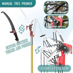 Säädettävä teleskooppivarsi oksasaha 2,24–8,24 metriä lasikuituvarsi seosteräs terä kantolaukku