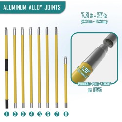 Säädettävä teleskooppivarsi oksasaha 2,24–8,24 metriä lasikuituvarsi seosteräs terä kantolaukku