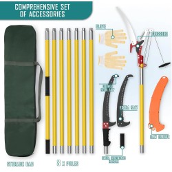 Säädettävä teleskooppivarsi oksasaha 2,24–8,24 metriä lasikuituvarsi seosteräs terä kantolaukku