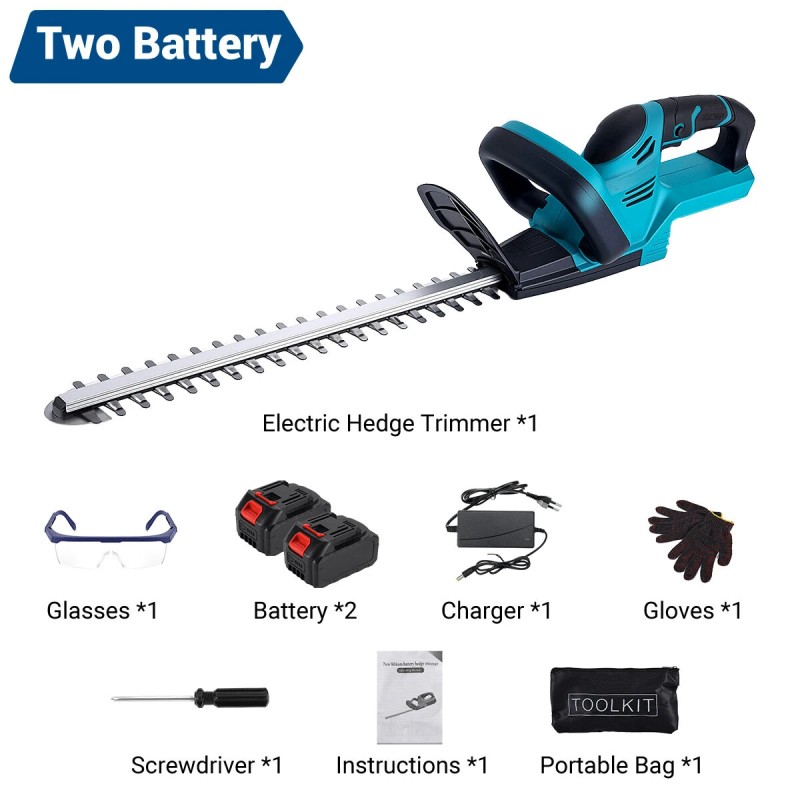 Drillpro sähköinen pensasleikkuri akkukäyttöinen 18V 2000W 15000 kierr./min 510mm SK5-terä säädettävä leikkuupää