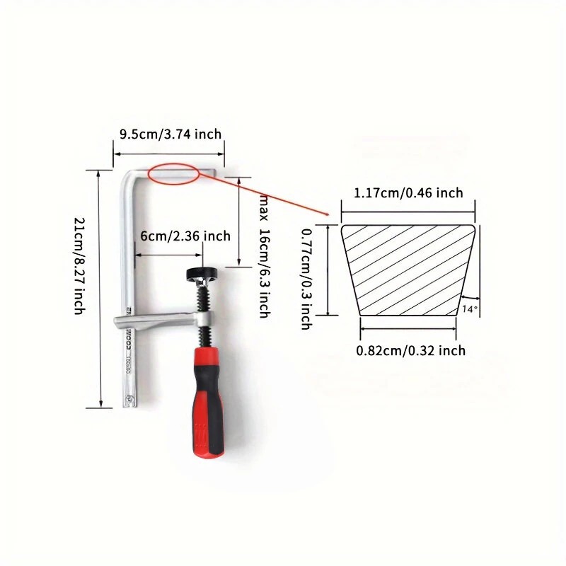 ENJOYWOOD 160x60 mm raskas lohenpyrstöpuristin pehmeällä otteella puusepän työhön