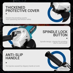 Drillpro akkukäyttöinen 18V 800W harjaton kulmahiomakone 125mm nelivaihteinen