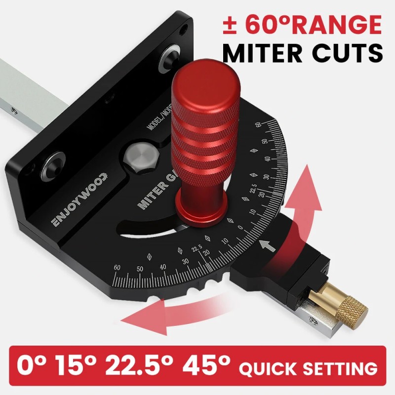 ENJOYWOOD M1 Pro kulmamittari pidennetyllä aidalla pöytäsahalle tarkka alumiinirakenteinen