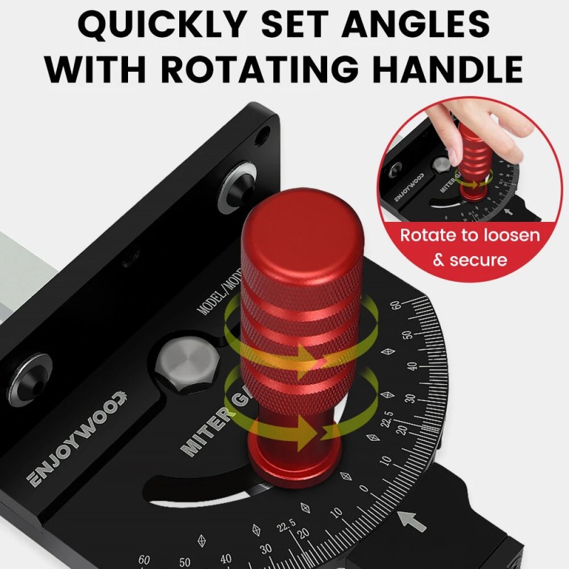 ENJOYWOOD M1 Pro kulmamittari pidennetyllä aidalla pöytäsahalle tarkka alumiinirakenteinen