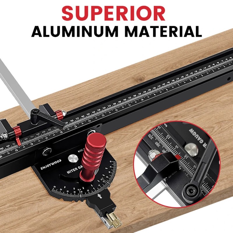 ENJOYWOOD M1 Pro kulmamittari pidennetyllä aidalla pöytäsahalle tarkka alumiinirakenteinen