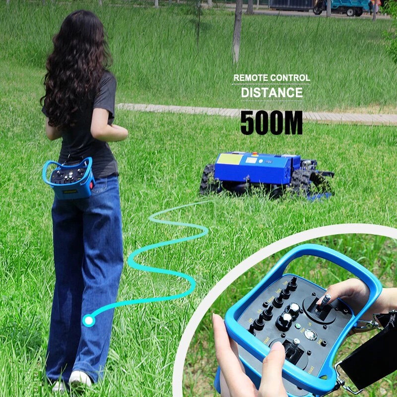 Kauko-ohjattava ruohonleikkuri AWY-550 550 mm leikkuuleveys Loncin 224 cm3 moottorilla 45° nousukyky