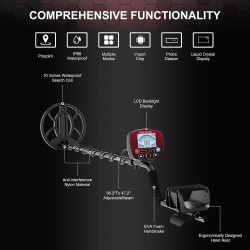 Professional MD-940B metallinilmaisin IP68 vedenpitävä 10 tuuman hakukela DSP-siru muistitoiminto