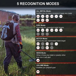 Professional MD-940B metallinilmaisin IP68 vedenpitävä 10 tuuman hakukela DSP-siru muistitoiminto