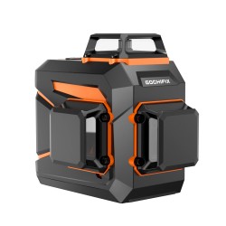 GOCHIFIX 3x360 12-linjainen 3D itsetasautuva vihreä lasertaso Sharp 520 ladattava 5,2Ah akku kaukosäätimellä