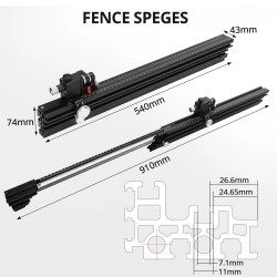 HONGDUI HD-KS22 alumiininen jatkettu jiirisahausvaste jiirisahauspöytään ja jyrsinpöytään