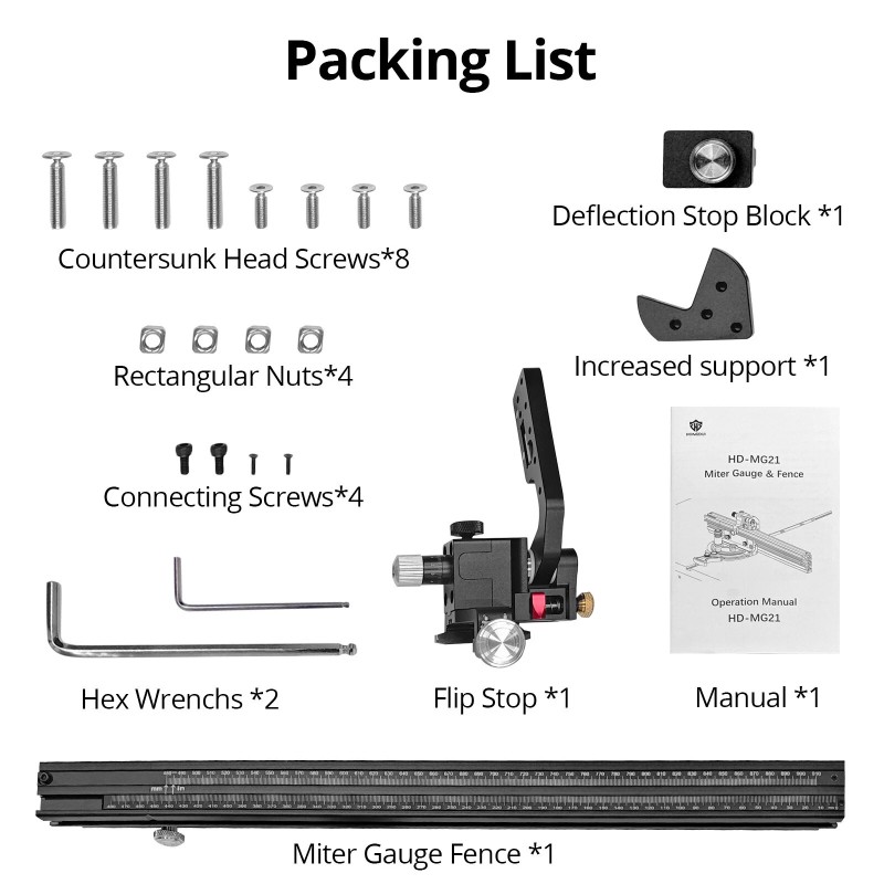 HONGDUI HD-KS22 alumiininen jatkettu jiirisahausvaste jiirisahauspöytään ja jyrsinpöytään