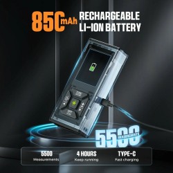 CIGMAN CD-60G kaksisuuntainen vihreä lasermittalaite 120 metrin korkean tarkkuuden 2,4 tuuman näytöllä