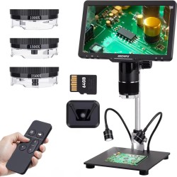 GOCHIFIX 10 1 tuuman 3 linssi 2K mikroskooppi 1000 2500x kolikkoihin ja juotostöihin