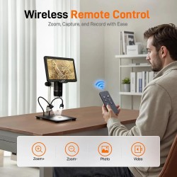 GOCHIFIX 10,1 tuuman 3-linssi 2K mikroskooppi 1000–2500x kolikkoihin ja juotostöihin