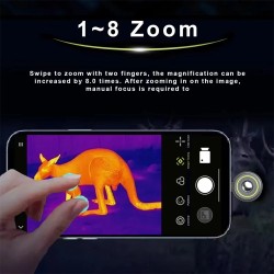 TOOLTOP M7 lämpökamera 256x192 10 mm yövisio Android-yhteensopiva manuaalitarkennus pitkän kantaman havaitseva