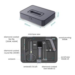 JIMIHOME X1-G 15-osainen monitoimisahasetti kannettavalla säilytyslaatikolla puulle ja keramiikalle