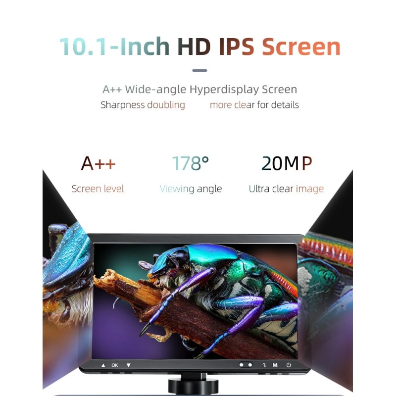 Mustool DM13 10,1 tuumaa digitaalinen mikroskooppi 1500x 1080p 20M 8 LED C-tyyppi reaaliaikainen katselu