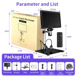 Mustool DM13 10,1 tuumaa digitaalinen mikroskooppi 1500x 1080p 20M 8 LED C-tyyppi reaaliaikainen katselu