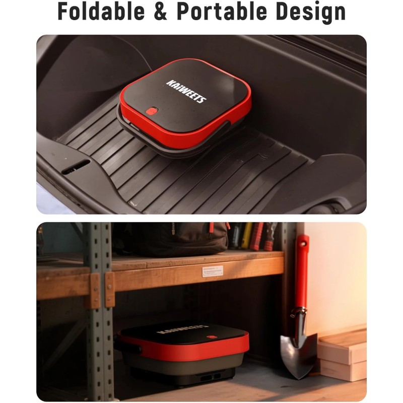 KAIWEETS kannettava akkukäyttöinen painepesuri 12 litran säiliö 4,8 metrin letku viisi suutinta