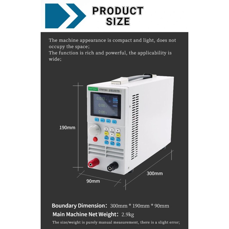 ET5410A+ ohjelmoitava tasavirtainen elektroninen kuorma digitaalisella ohjauksella ja etäohjauksella
