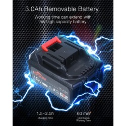 Topshak TS-PW1A 380 Nm harjaton iskuväännin kahdella akulla LED-työvalo