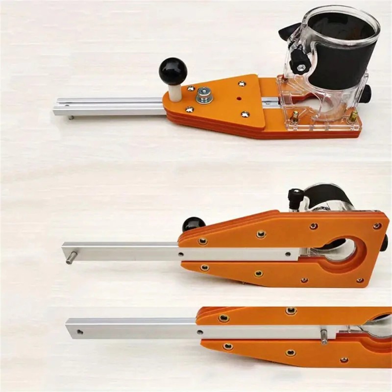 Puuntyöstön ympyräleikkausohjain jigi käsijyrsimille ja reunojen viimeistelyyn