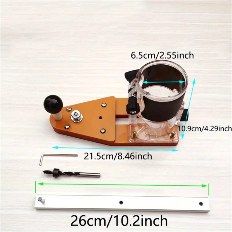 Puuntyöstön ympyräleikkausohjain jigi käsijyrsimille ja reunojen viimeistelyyn