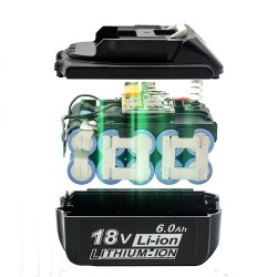 Drillpro 18 V litiumioniakku monikäyttöinen kapasiteettivaihtoehdoilla 3,0/4,0/5,0/6,0 Ah yhteensopiva MAK-malleihin