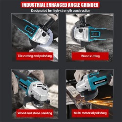 Drillpro akkukäyttöinen harjaton kulmahiomakone 18V 800W kompakti ylikuormansuoja litium-akku eu-pistoke