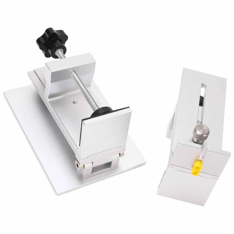 Säädettävät kiskopuristimet liukuvalla tappirakenteella sopivat eri pöytäkorkeuksiin ja kiskoihin