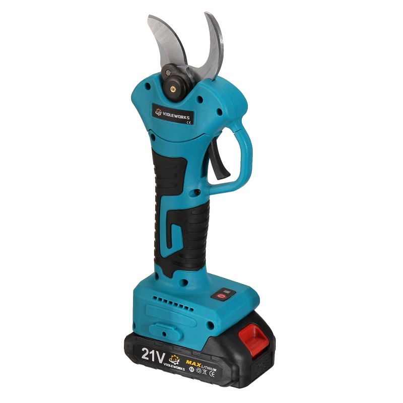 VIOLEWORKS 21V harjaton oksasakset 1500mAh akku EU laturi ergonominen sininen musta CE laatikko