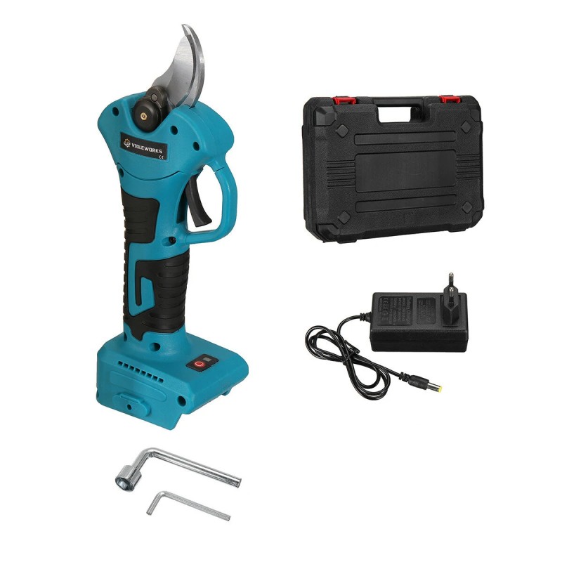 VIOLEWORKS 21V oksasakset 1500mAh akku laturi harjaton moottori ergonominen