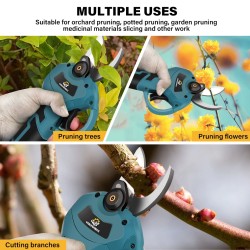 VIOLEWORKS 21V oksasakset 1500mAh akku harjaton moottori laturi sininen musta kotelo 30 mm aukko