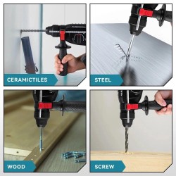 Akkukäyttöinen 18 V poravasara 6500 rpm 4800 iskua/min SDS-kiinnike nelitoiminen purkuun ja poraukseen
