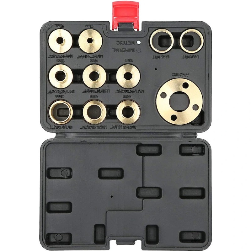 Messinkinen 11-osainen jyrsinholkkisarja Porter-yhteensopiva tarkka kestävä säilytyslaukulla