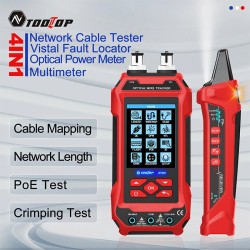 AV TOOLTOP ET638 kaapelitesteri ja yleismittari 3,2 tuuman värinäytöllä ladattavalla akulla