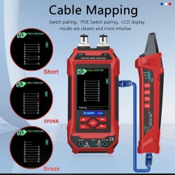 AV TOOLTOP ET638 kaapelitesteri ja yleismittari 3,2 tuuman värinäytöllä ladattavalla akulla