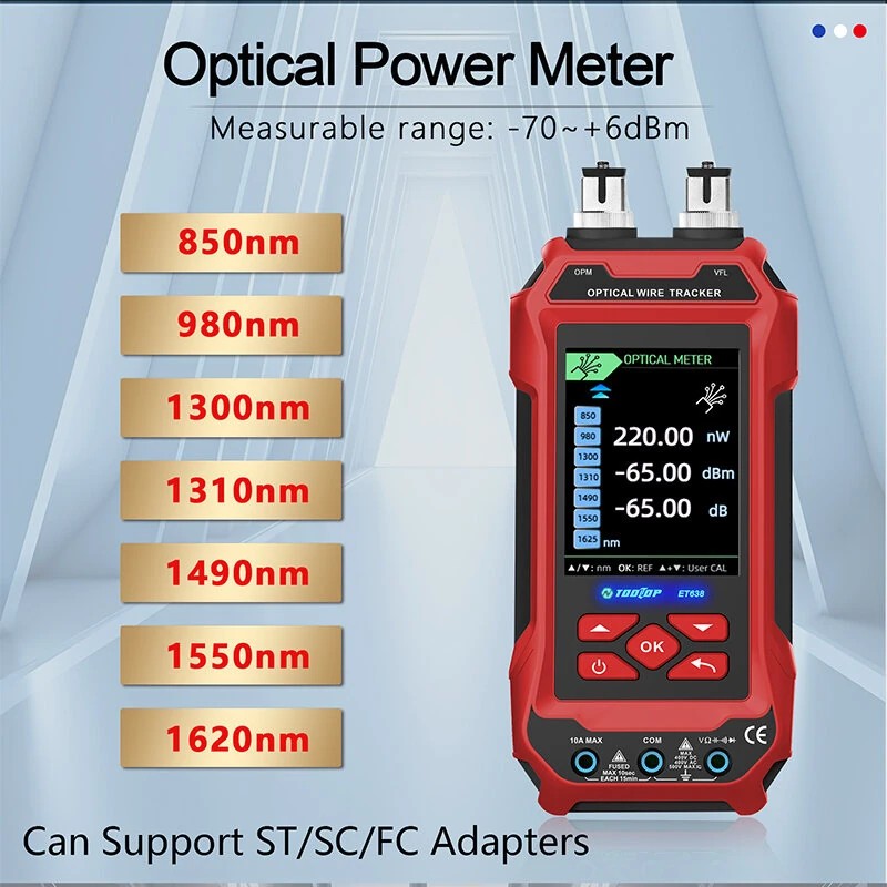 AV TOOLTOP ET638 kaapelitesteri ja yleismittari 3,2 tuuman värinäytöllä ladattavalla akulla