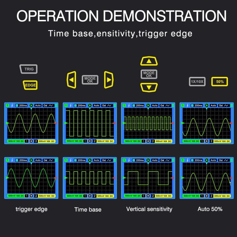 AV Tooltop ET120M ET120MC2 kannettava digitaalinen oskilloskooppi 120MHz 500MSa/s 2-kanavainen TFT-näytöllä