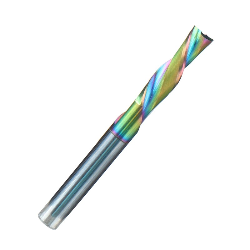 HONGDUI alaspäin spiraalijyrsin volframiteräs DLC ta-C 1/4 tuuman varsi