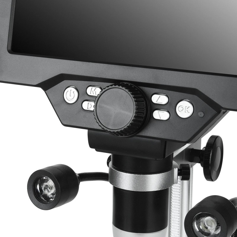 MUSTOOL G1200D digitaalinen mikroskooppi 12 megapikselin 7 tuuman värinäyttö suuri jalusta 1–1200-kertainen jatkuva suurennus