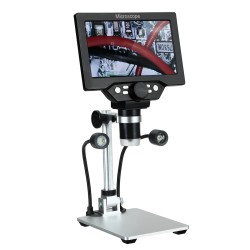 MUSTOOL G1200D digitaalinen mikroskooppi 12 megapikselin 7 tuuman värinäyttö suuri jalusta 1–1200-kertainen jatkuva suurennus