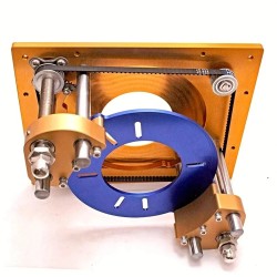 Puuntyöstöjyrsin nostojärjestelmä asennuslevyllä kaiverrukseen ja viimeistelyyn säädettävälle työpöydälle