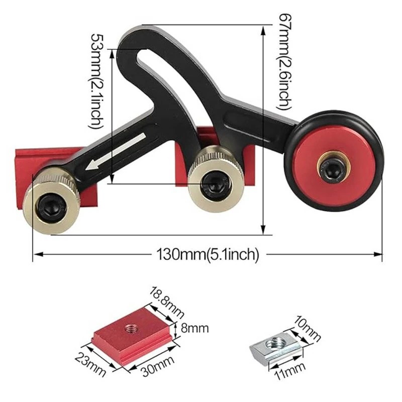 ENJOYWOOD yksisuuntainen rullasyöttöohjain pöytäsahaan jyrsinpöydälle paluuesto alumiini