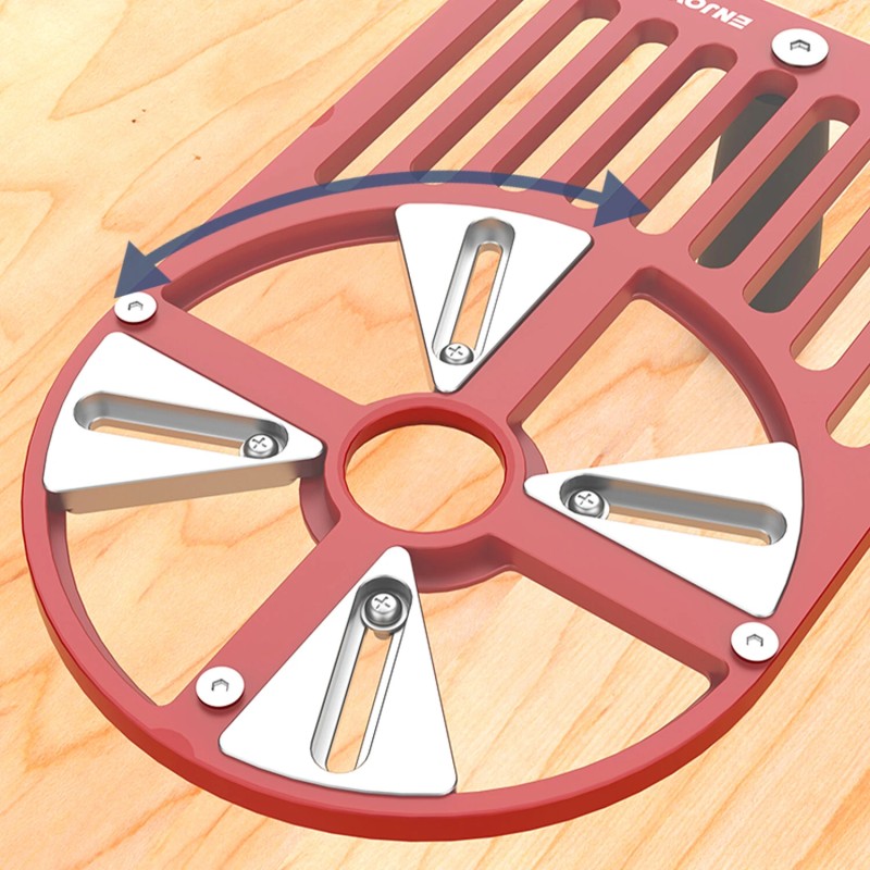 ENJOYWOOD säädettävä leikkausjyrsinpohja liukusäätimellä alumiini 65–132 mm yhteensopiva