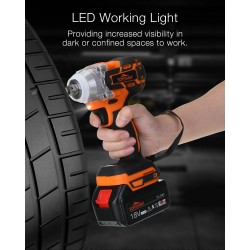 Topshak TS-PW1 380 Nm harjaton iskuporakone 18V ladattava akku mukana LED-työvalo