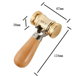 HONGDUI KM-18 puutyöstövasara 620-grammainen messinkipää vaihdettavat muovipäät pyökkikahvalla