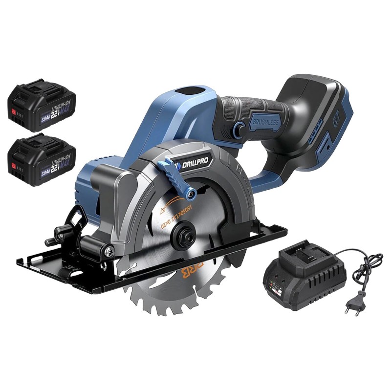 Drillpro harjaton langaton pyörösaha 2200 W 6800 kierrosta minuutissa 51 mm leikkaussyvyys 22 V akulle