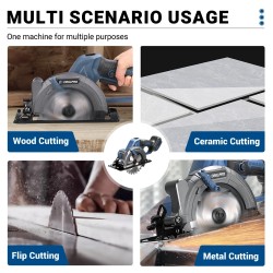 Drillpro harjaton langaton pyörösaha 2200 W 6800 kierrosta minuutissa 51 mm leikkaussyvyys 22 V akulle